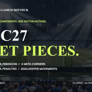 FC27 Set Pieces: 4 meta free kicks, 4 meta corners, 4 meta penalties and goalkeeper movements. PS5 and Xbox; Classic and Alternative.
